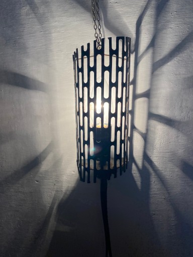 Zdjęcie oferty: Lampa wisząca kinkiet czarna vintage retro PRL
