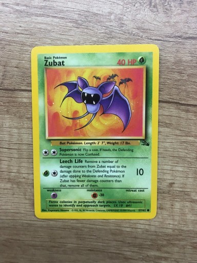 Zdjęcie oferty: Karta Pokemon Zubat Fossil 57/62