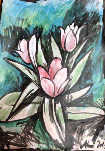 Zdjęcie oferty: "Tulipany" akryl na papierze