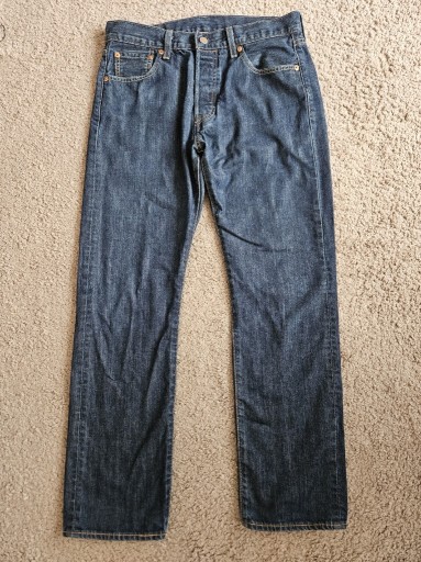 Zdjęcie oferty: Granatowe jeansy Levi's 501, 100% bawełna, W31 L30