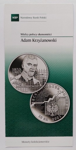 Zdjęcie oferty: Folder 10 zł 2021- Adam Krzyżanowski - Ekonomiści 