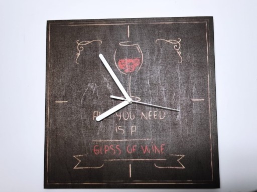 Zdjęcie oferty: Zegar ścienny Lampka wina 30x30cm