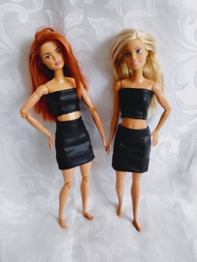 Zdjęcie oferty: Z ekoskory top i spódnica ubranko dla lalki Barbie