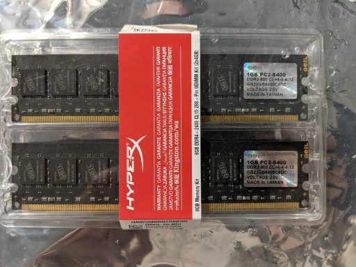 Zdjęcie oferty: Pamięć RAM DDR2 GEIL 2x1GB 800MHz CL4