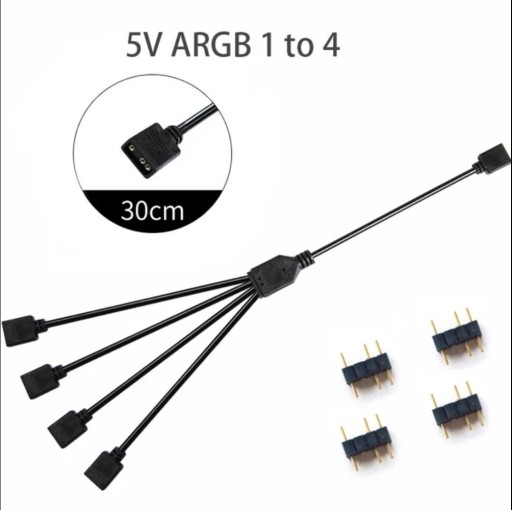 Zdjęcie oferty: Rozdzielacz splitter hub 3 pin ARGB z 1 na 4