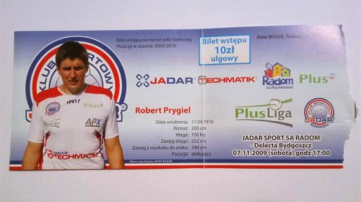 Zdjęcie oferty: Bilet Jadar Radom - Delecta Bydgoszcz 07.11.2009