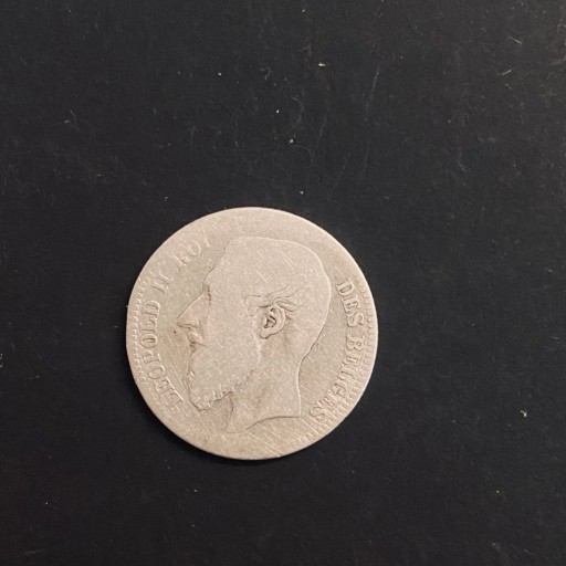 Zdjęcie oferty: Belgia, 2 franki, rok 1866, Ag 0,835