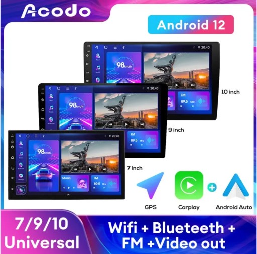 Zdjęcie oferty: Radioodtwarzacz 2Din Android 12 9 cali