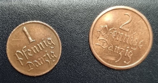 Zdjęcie oferty: Monety 1 i 2 pfennig danzig 1923 r.