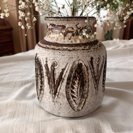 Zdjęcie oferty: Wazon ceramiczny pięknie zdobiony i ciężki
