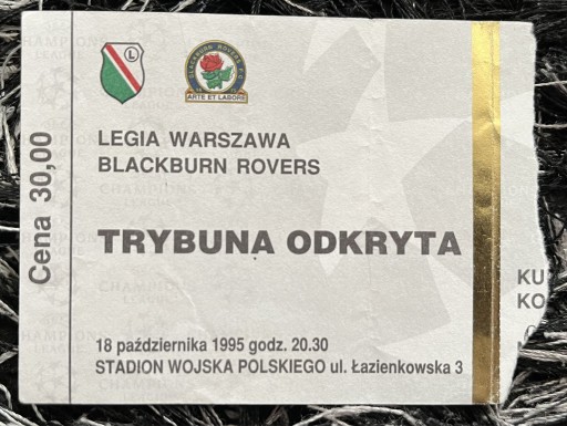 Zdjęcie oferty: Bilet kolekcjonerski Legia - Blackburn 