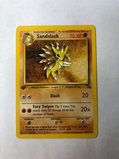 Zdjęcie oferty: Sandslash karta pokemon 41/62 fossil NM 1st 