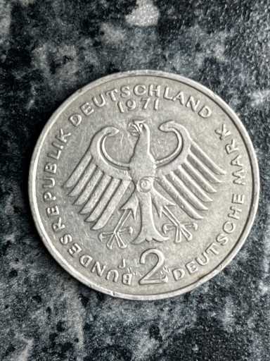 Zdjęcie oferty: Niemcy RFN 2 marki, 1971 J - Hamburg