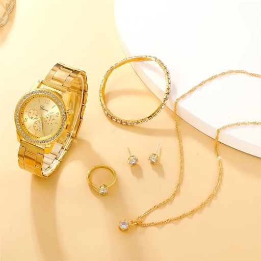 Zdjęcie oferty: Zestaw luksusowy zegarek damski pierścionek
