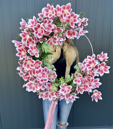 Zdjęcie oferty: Wianek na drzwi 68cm Magnolia, wieniec, kwiaty