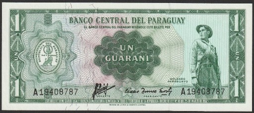 Zdjęcie oferty: Paragwaj 1 guarani 1952 - stan bankowy UNC