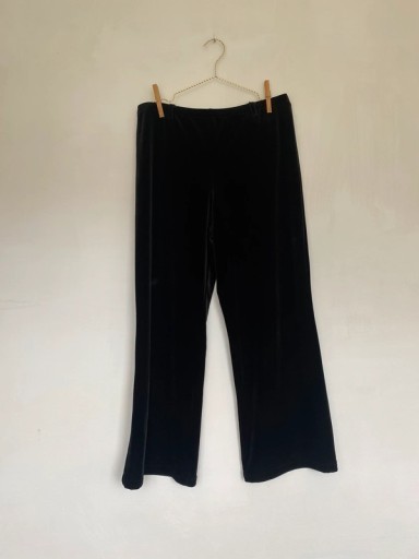 Zdjęcie oferty: Czarne welurowe szerokie spodnie Marks & Spencer 44 XXL luźne plus size