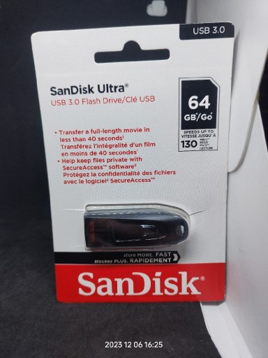 Zdjęcie oferty: PENDRIVE SanDisk 64gb USB 3.0 130 mb/s