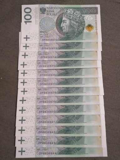 Zdjęcie oferty: Seria banknotów 13x100zl numery po kolei