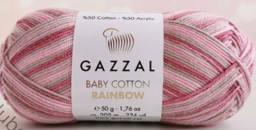 Zdjęcie oferty: Gazzal Baby Cotton Rainbow 482 bawełna akryl 