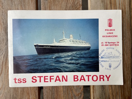 Zdjęcie oferty: TSS Stefan Batory, Polskie Linie Oceaniczne, folder, pieczęć statku PRL