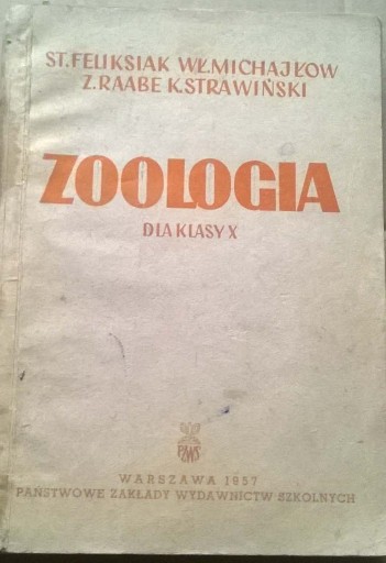 Zdjęcie oferty: Zoologia dla Klasy X Zoologia dla Liceum PRL