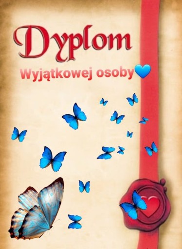 Zdjęcie oferty: Dyplom dla wyjątkowej osoby