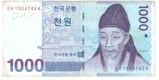 Zdjęcie oferty: Korea, banknot 1000 won 2007 - st. 3