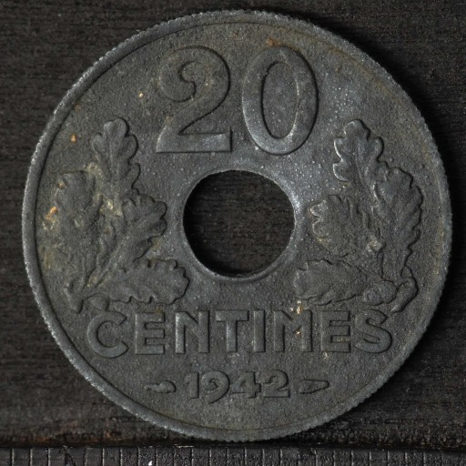 Zdjęcie oferty: 20 CENTIMES 1942r PARIS, Francja, (M7)