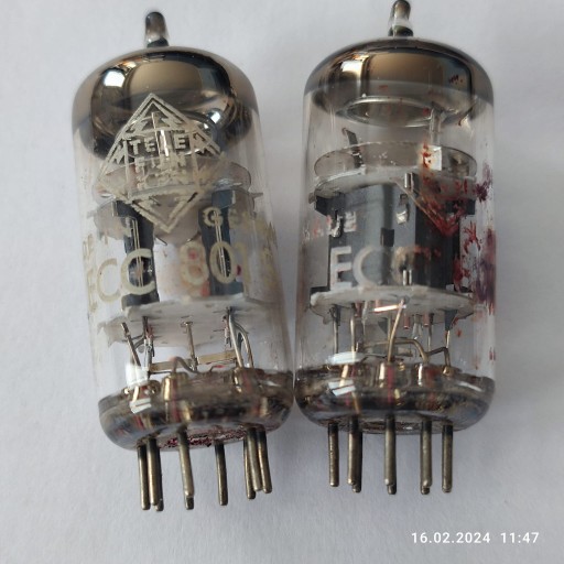 Zdjęcie oferty: ECC801S - Telefunken - 12AT7 = 6201 = E81CC - para