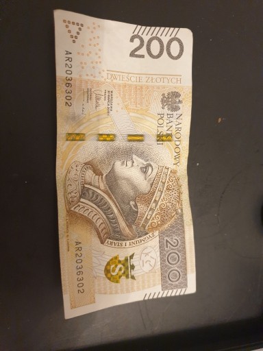 Zdjęcie oferty: Banknot 200 zł. ciekawy numer lustrzane odbicie