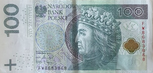 Zdjęcie oferty: Banknot 100 zł radarowy