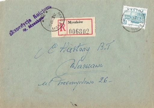 Zdjęcie oferty: Myszków - Koperty listów poleconych 1960-80