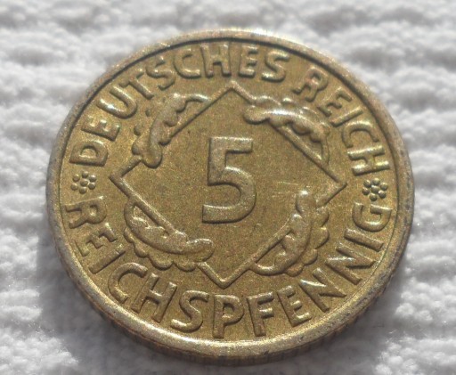 Zdjęcie oferty: 5 reich fenigów reichspfennig 1936 A Berlin Stan