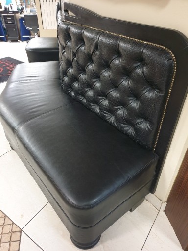 Zdjęcie oferty: komplet dwóch sof drewno-skóra czarna