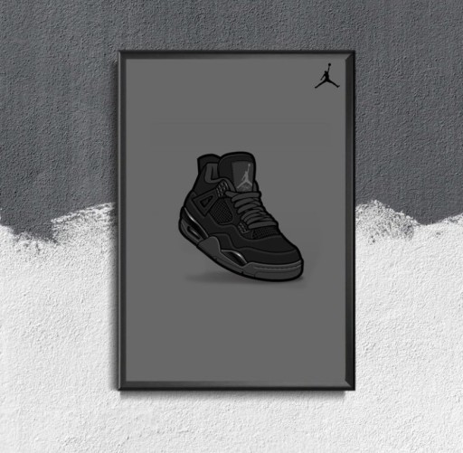 Zdjęcie oferty: Plakat Nike Air Jordan 4 Black Cat młodzieżowy