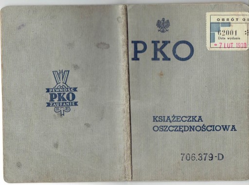 Zdjęcie oferty: Książeczka wkładkowa PKO 1937-39, Warszawa