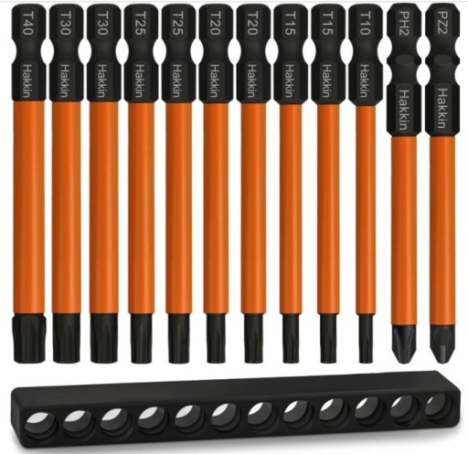 Zdjęcie oferty: Zestaw bitów udarowych 75mm PZ2 PH2 T10–T40 magnetyczne 12 szt.