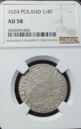 Zdjęcie oferty: Zygmunt III Waza, Ort 1624, Bydgoszcz - NGC AU58