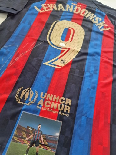 Zdjęcie oferty: Koszulka Autograf Lewandowski Fc Barcelona