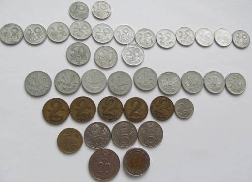 Zdjęcie oferty: Zestaw 38 monet Węgry, także stare roczniki