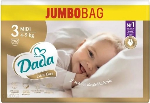 Zdjęcie oferty: Pieluszki Dada Extra Care 3 96 szt JUMBOBAG