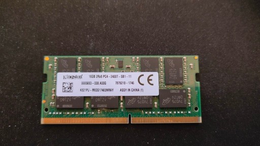 Zdjęcie oferty: Pamięć RAM DDR4 Kingston PC4-2400T-SB1-11 16GB