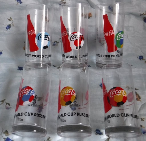 Zdjęcie oferty: 6 szklanek COCA COLA 2018 FIFA WORLD CUP RUSSIA 