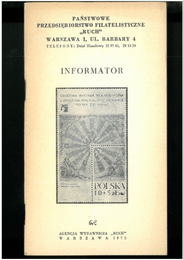Zdjęcie oferty: Informator nt. zasad handlu filatelistyczne 1972r.