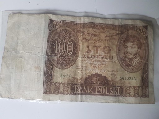Zdjęcie oferty: Banknot o nominale 100 zł przedwojenny 1934 r