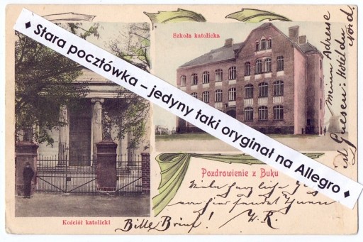 Zdjęcie oferty: BUK (k. Opalenica Poznań Posen) Kościół i szkoła katolicka, secesja 1904