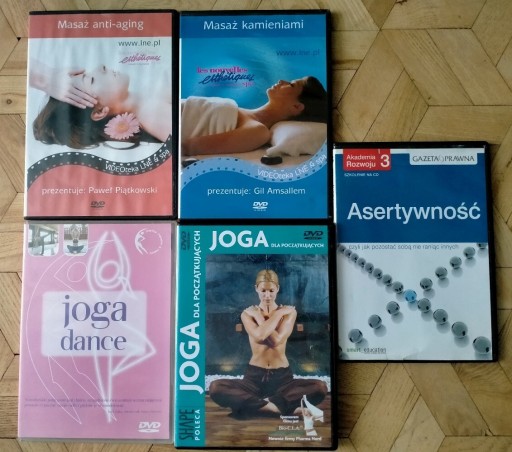 Zdjęcie oferty: 4 Dvd joga+. 1 CD asertywność 