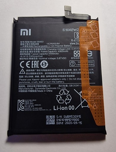 Zdjęcie oferty: Oryginalna bateria Xiaomi Mi 10T