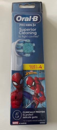 Zdjęcie oferty: x4 KOŃCÓWKI DO SZCZOTECZKI ORAL B KIDS SPIDERMAN